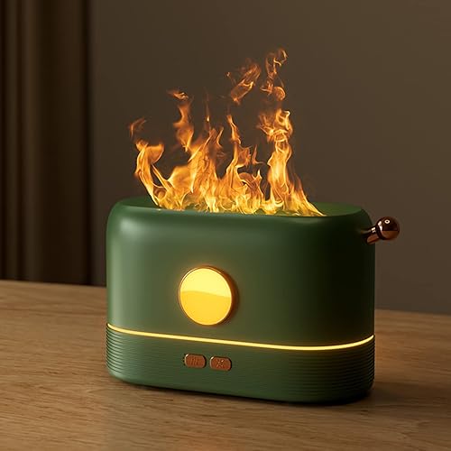 Miniatura 5 de Humidificador de llama, tres tipos de difusor de llama con difusor de aceite esencial y apagado inteligente, aplicable a hogar, oficina y regalos