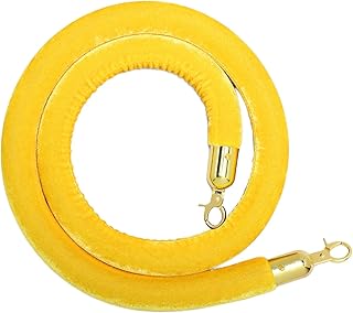 1 cuerda de terciopelo de 1,5 m, control de multitudes para celebración de exposición, color amarillo, longitud 1,5 m, diámetro de 30 mm