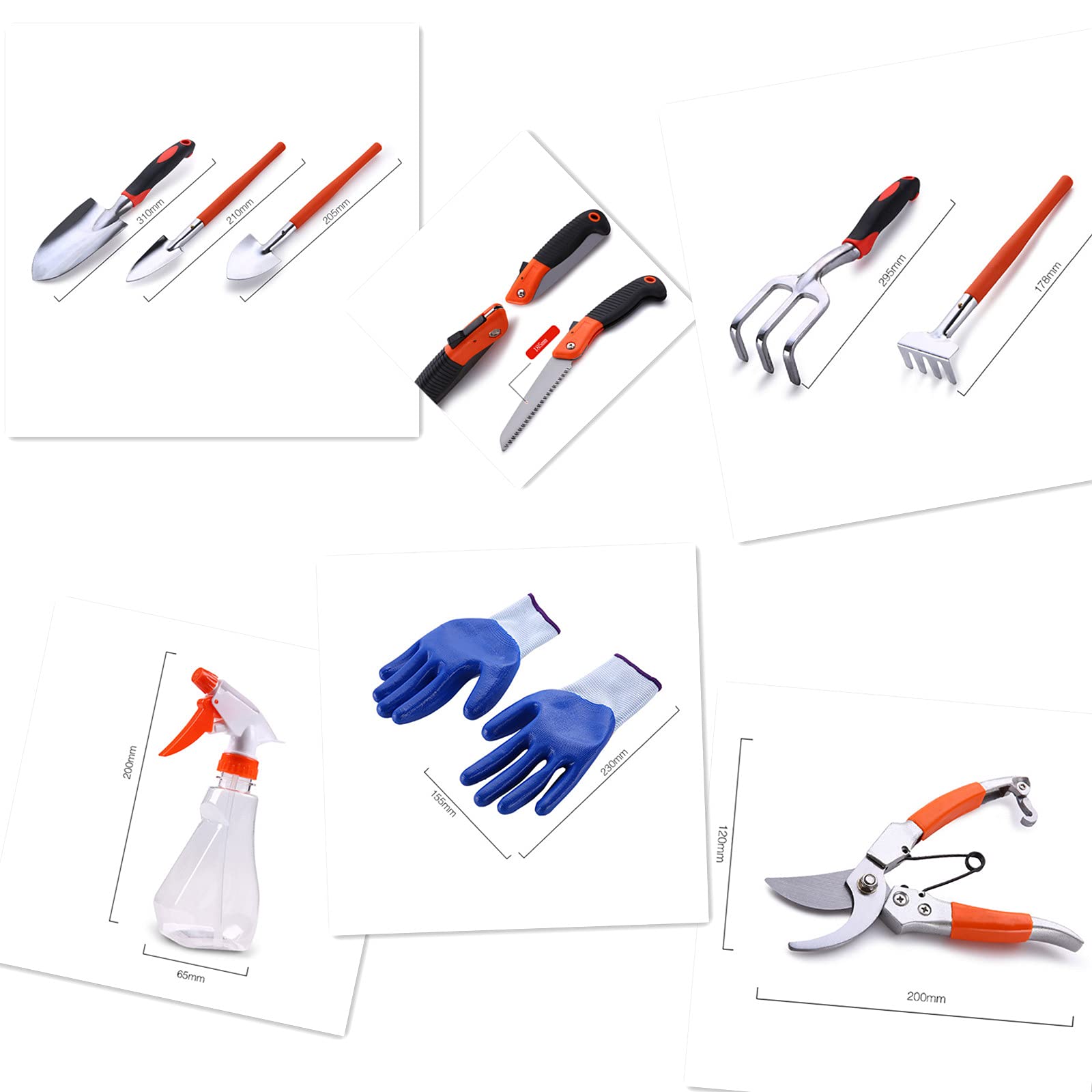 10Pcs Kit di Attrezzi da Giardino Multifunzionale Set di Attrezzi da Giardino Set di Attrezzi da Giardino Forbici da innesto Set di Attrezzi da Esterno con Custodia,