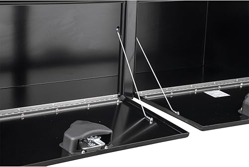 Vista 75 de Buyers Products 1704305 - Caja de acero negro para debajo de la carrocería con cierre de asa en T bloqueable, 24 x 24 x 36 pulgadas, fabricada