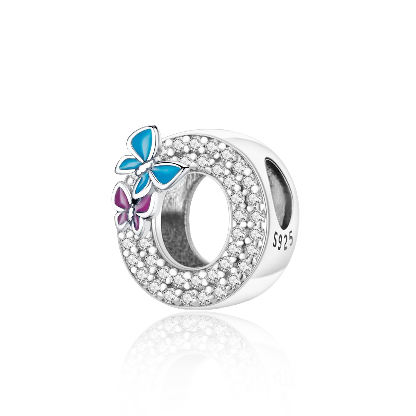 FLUFLO Charm Anhänger Damen Buchstabe A-Z für Armband 925 Sterling Silber Charms Beads passend für Pandora Armband und Halskette, Kompatibel mit Europäischen Armbänder für Frauen Mädchen XAD