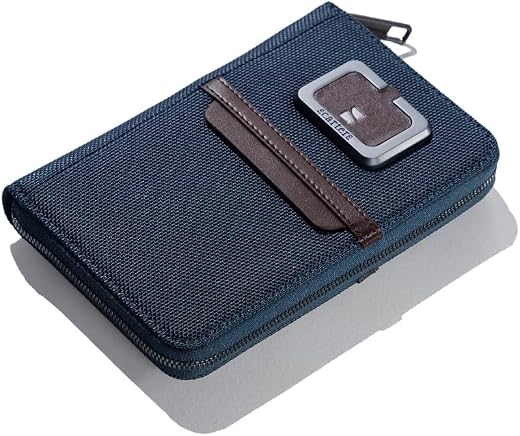 scarters Men Nylon Passport Zip Wallet | Travel Organiser | RFID Protected Passport Holder (Navy Blue)