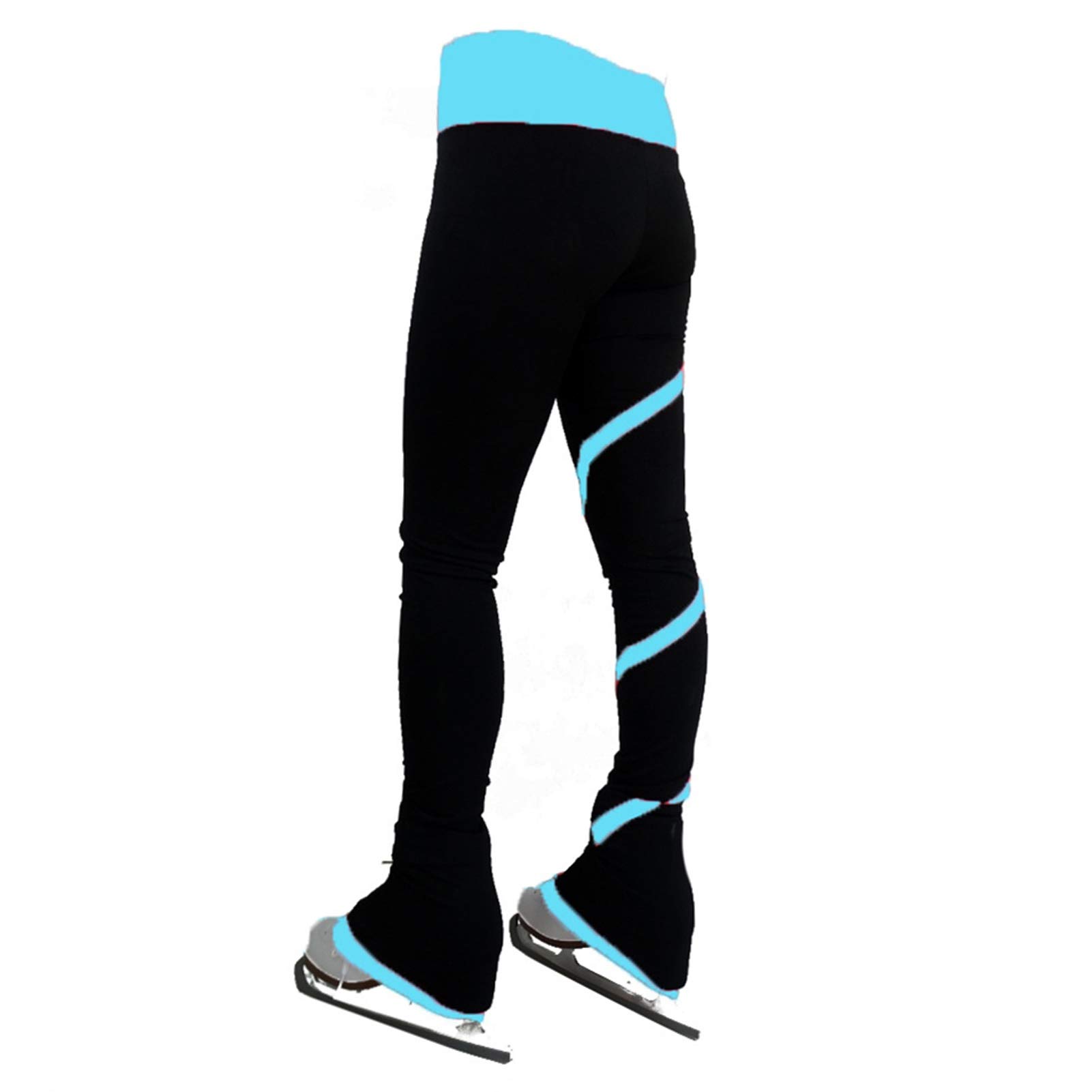 Damskie dziewczęce spodnie do jazdy figurowej, spiralne spodnie do jazdy figurowej, dziewczęce, polarowe legginsy treningowe, odzież sportowa do zawodów treningowych (kolor: A, roz