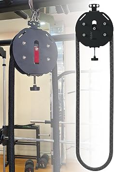 Endless Rope Trainer, Pulley Cable Machine System, Adjustable Resistance, Used for Grip, Arms, Back, Body Coordination Exercises, Home/Gym,A