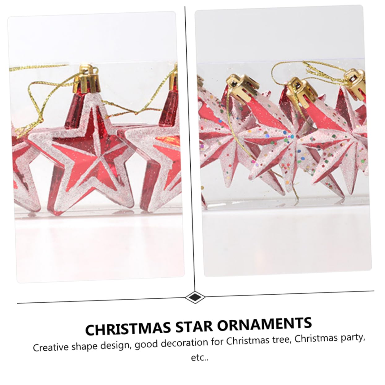 Amosfun 2 Sets Christbaumschmuck Mehrzweck-partyschmuck Festliche Hängende Sternanhänger 23 Stück