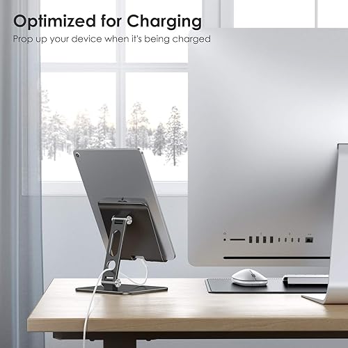 Miniatura 5 de OMOTON Soporte ajustable mejorado para tableta, soporte portátil plegable de alta resistencia, artículos esenciales de viaje para iPad ProAirMini,