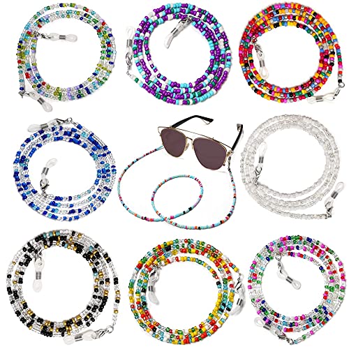 8 Pcs Beaded Eyeglass Chains for Women & Girls,...