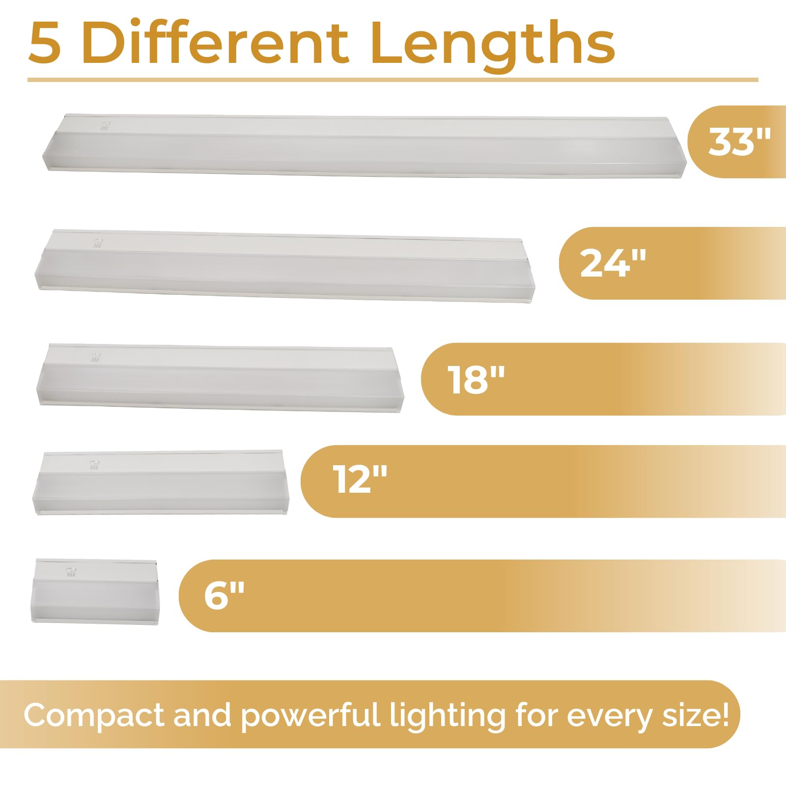 Luz LED regulable para debajo del gabinete, solo instalación cableada, color seleccionable, blanco suave (3000 K)/blanco brillante (4000 K)/blanco diurno (5000 K), 6 W, acabado blanco