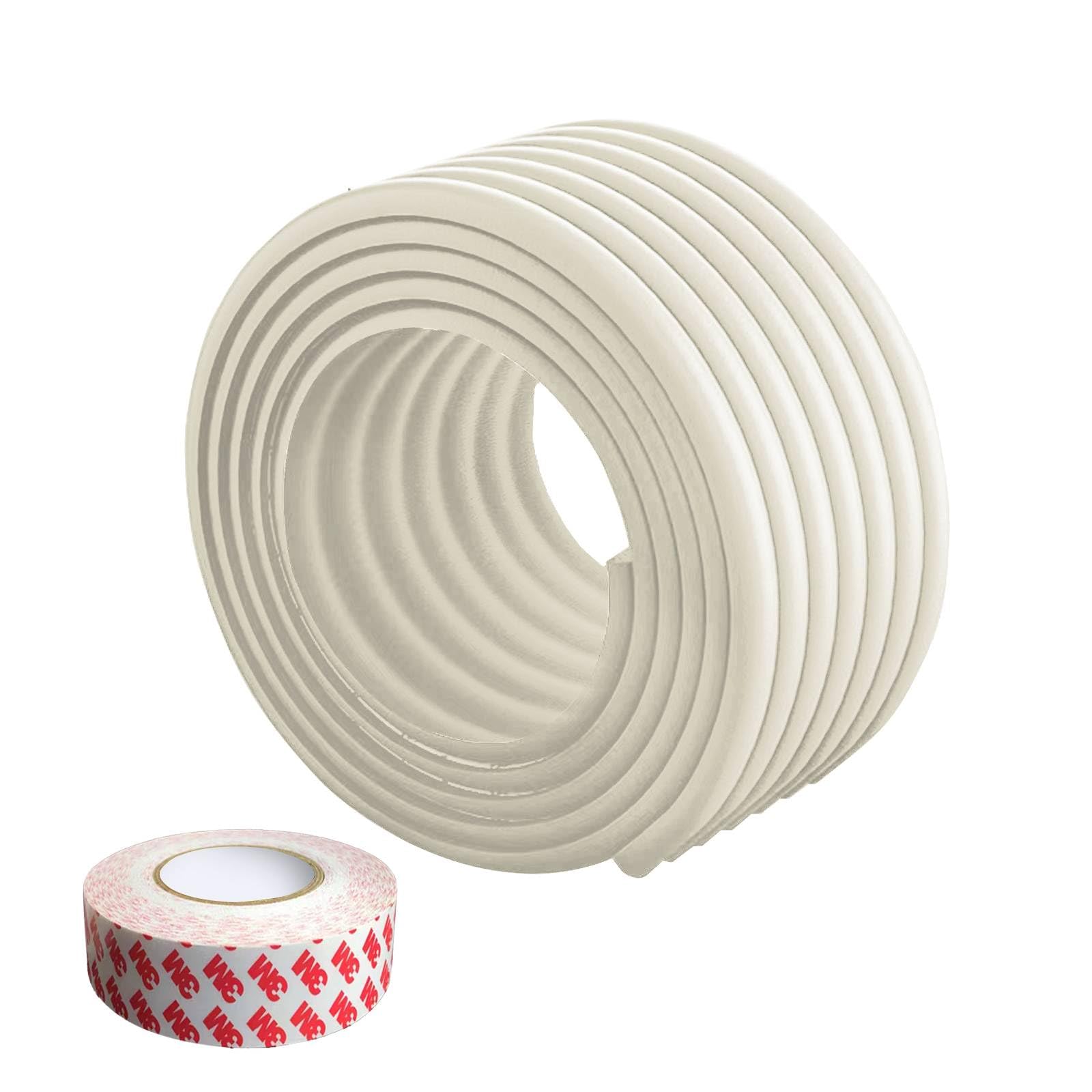 KOOLDOOSoft Foam Edge Protector for Baby, Extra Wide Baby Proofing Edge Protector 6.5 ft, Table, Desk Edge Protector Strip with 3M Strong Adhesive Tape(White)