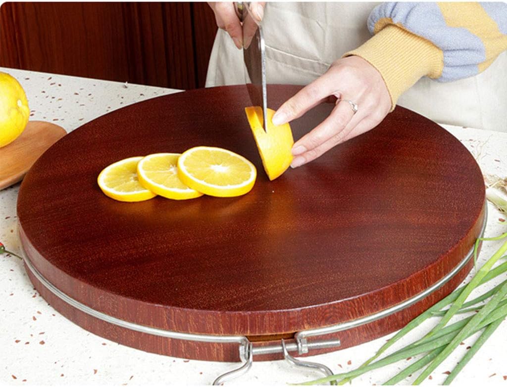 Chopping Board Chopping Board Cutting Board Round Solid Wood Whole Wood with Hanging Handle 5Cm Thick Cutting Board (39 * 5Cm)