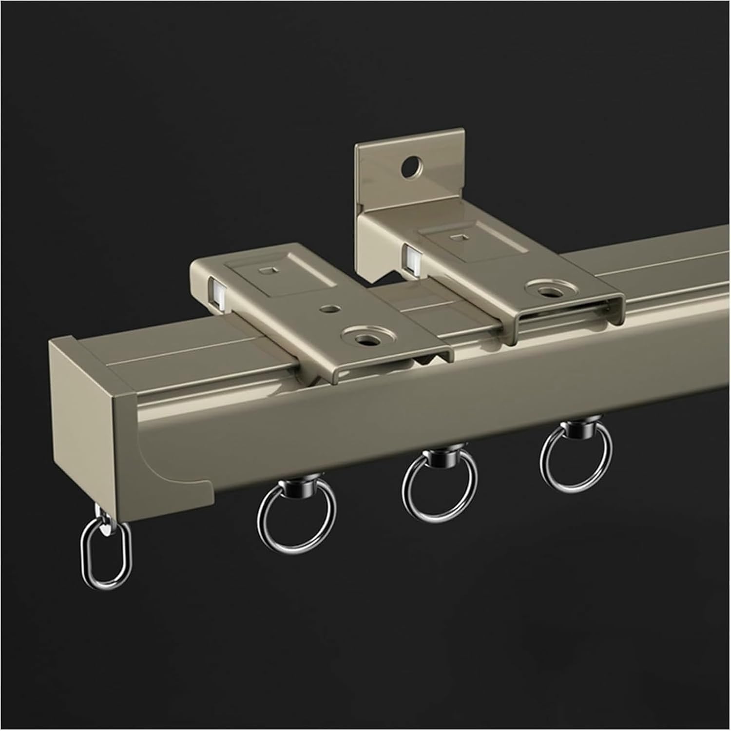 Aluminum Alloy Ceiling Curtain Track, Heavy Duty Rail Track for Curtains, Curtain Track Ceiling Mount for Open Rooms, Balcony Ceiling Curtain Rod With Complete Fittings