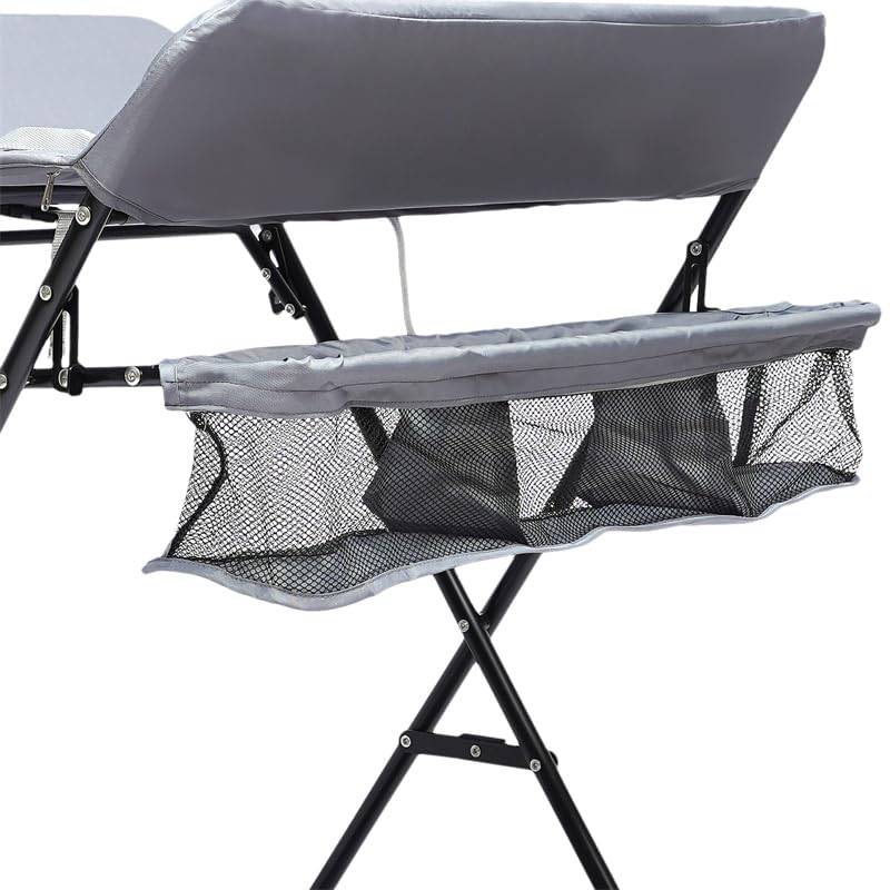 Fasciatoio Pieghevole con Ruote per Bagnetto Neonati Fasciatoio Portatile Cambio Pannolini con Tasche a Rete e Scomparti Portaoggetti Fasciatoio per Bambini (80 * 63 * 96cm-Grigio)