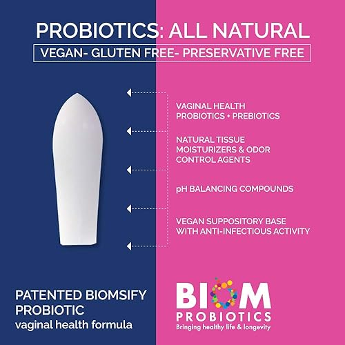 Miniatura 6 de Supositorio probiótico biom pH vaginal natural y régimen de control de olores equilibra y nutre el microbioma vaginal sin parabenos (30)