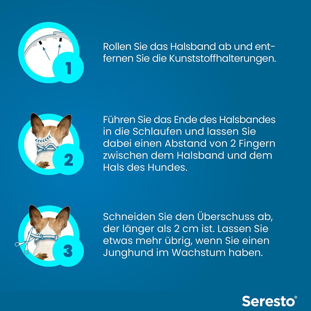Elanco Seresto® Halsband für große Hunde ab 8 kg: 7 bis 8 Monate wirksamer Schutz gegen Zecken und Flöhe, Länge 70 cm, 4,50 g + 2,03 g | Zuverlässiger Schutz gegen Flöhe und Zecken. Geruchsneutrales Halsband für große Hunde. Wehrt Parasiten vor dem Stich