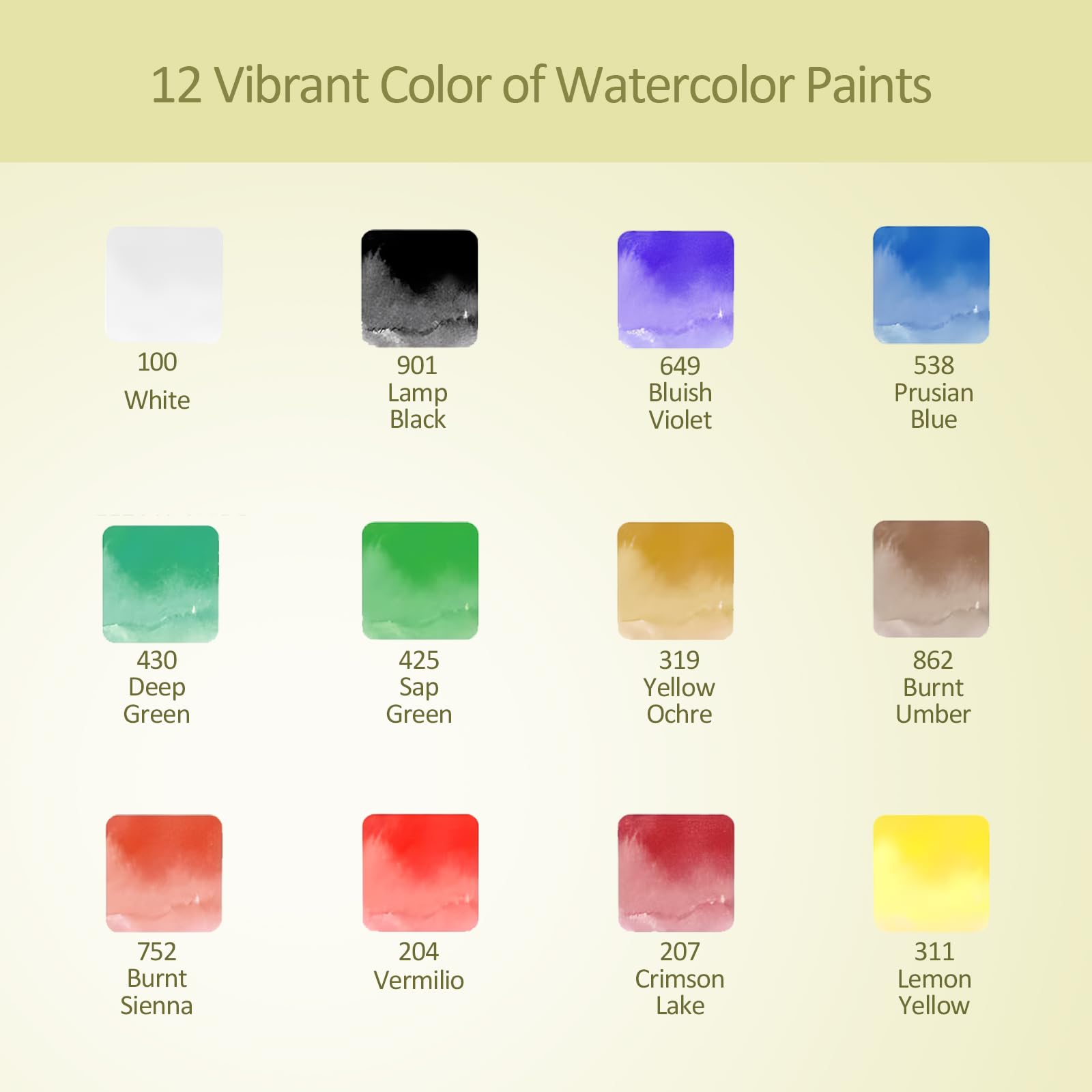 Amazon | カラフル 水彩絵の具セット - 12チューブ水彩セット (12ml