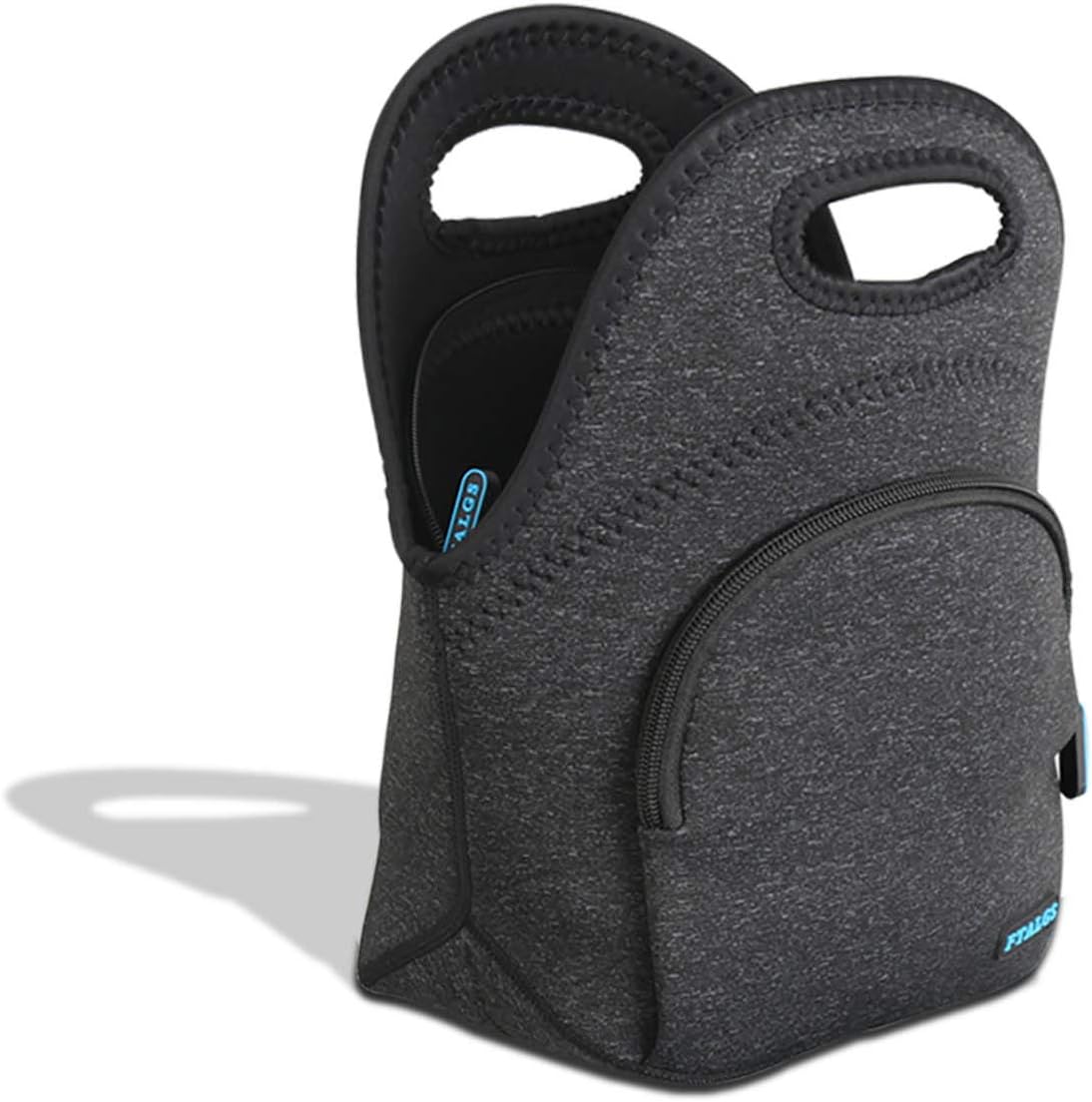 FTALGS Neoprene Lunch Tote, Ultra-Thick Insulated - Thermal Lunch Bag Small Waterproof Lunch Box Carry Case Handbags Tote with Zipper for Outdoor Travel Picnic (Midnight on Mulholland)