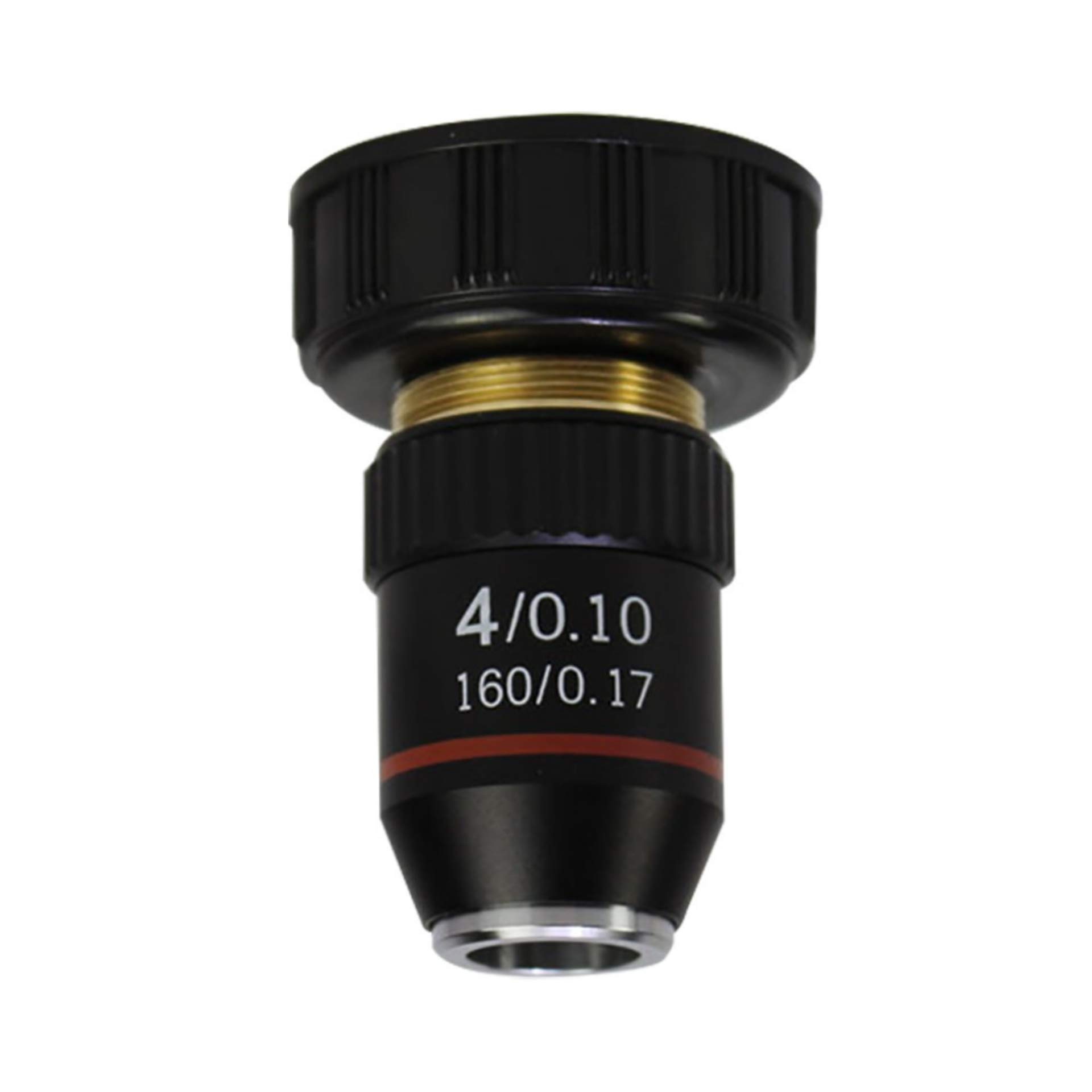Reticle Optics 4X Microscope Objective Lens | DIN Standard 160/.17 | 20.2MM Interface | Lab Quality Objective Lens for Compound Biological Microscopes