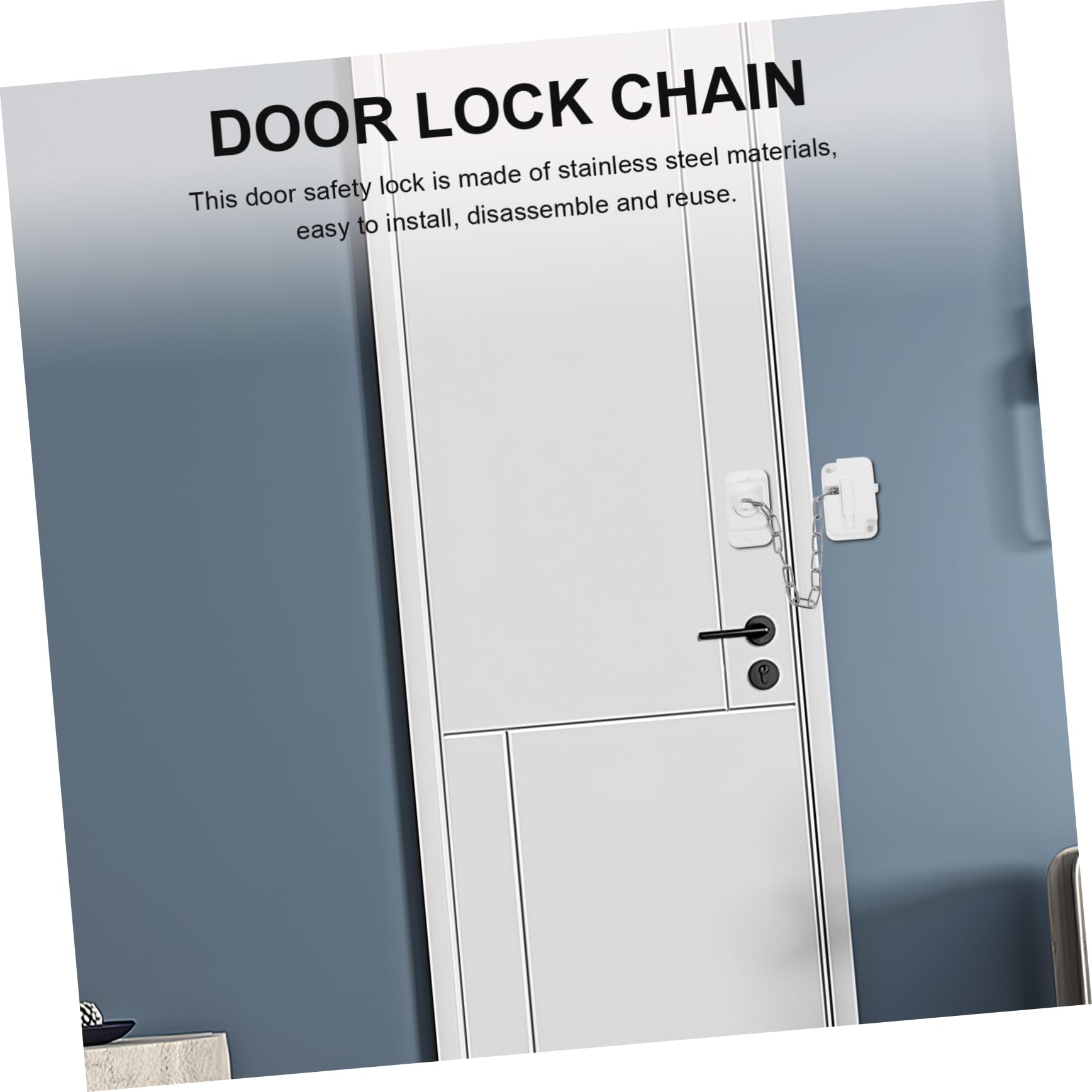 Lurrose 5 Pezzi Serratura Di Sicurezza Della Finestra Catena Acciaio Inox Serratura Della Porta Di Sicurezza Catenelle Per Porta D'ingresso Catene Della Porta Acciaio Inossidabile Bianca