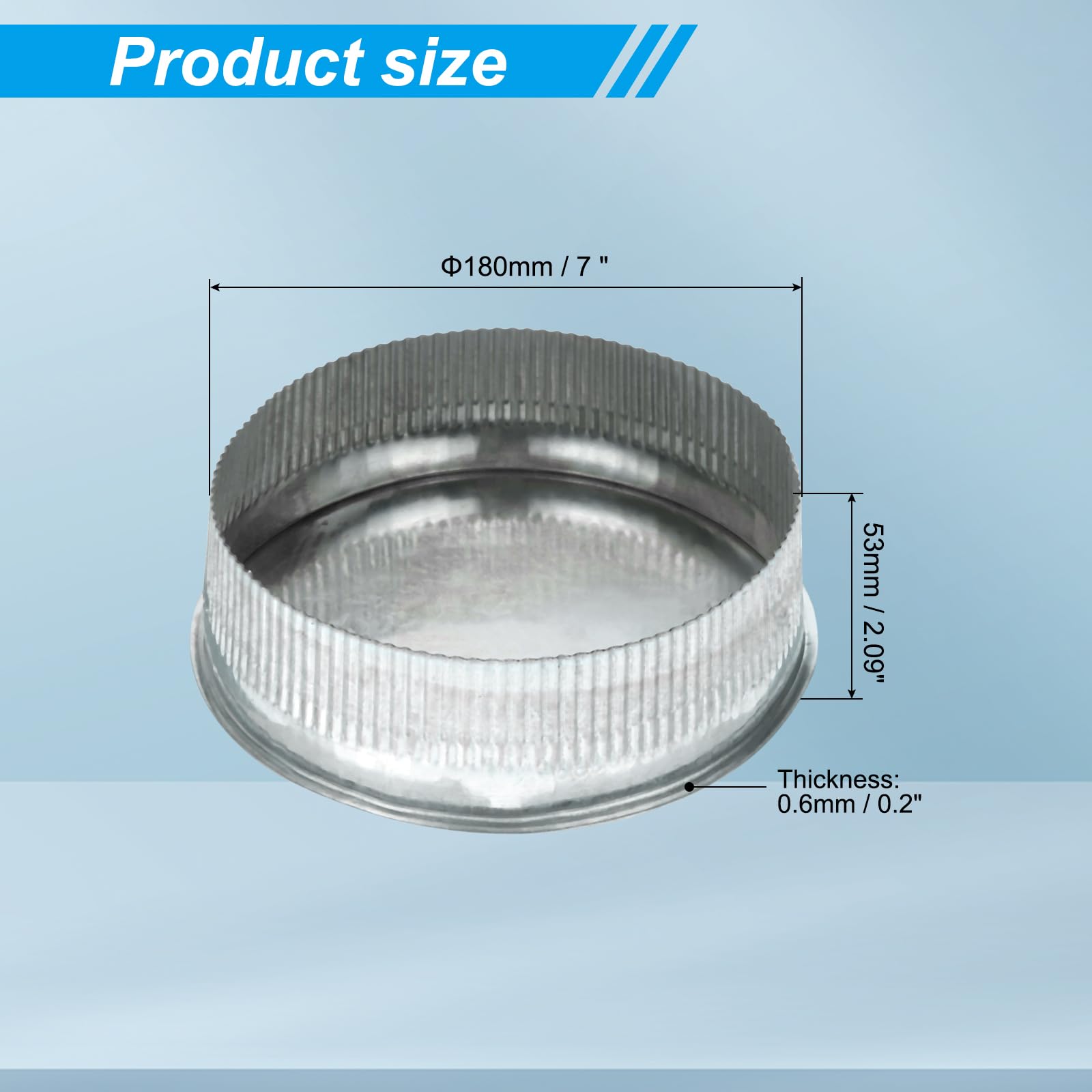 PATIKIL 7 Inch Metal Tee Cap - Image 2