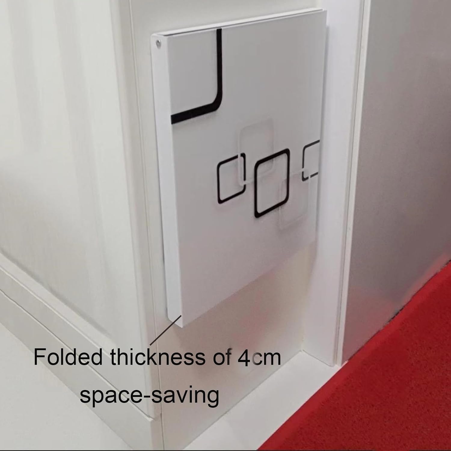 Folding wall table,Wall Mounted Seat,(26.4x12.6x10.2) Invisible Folding Chair with Frame Slim Wall Mounted Wooden Folding Stool Folding Thickness 4 cm Multi-Patterns Available for Shoe Changing Wall S