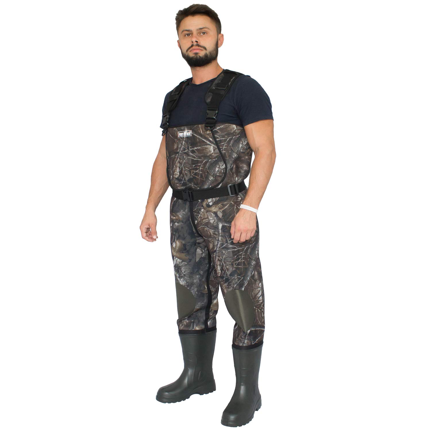 Wathose Neopren 5mm Herren Anglerhose mit Eva Stiefel Gr 41-47 wasserdichte Watthosen Fischer Teich Männger Angel Watstiefel Hose