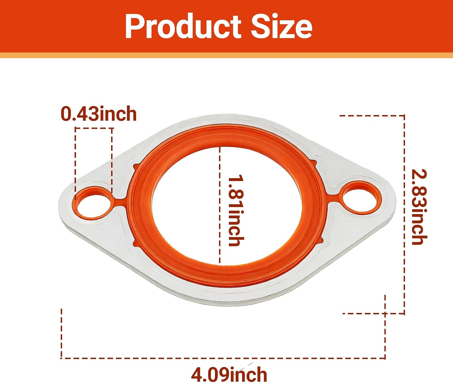 Thermostat Water Neck Housing Gasket, 1/8" Aluminum Carrier with Molded Silicone Replacement for Chevy SBC BBC Engines 265 283 305 327 350 383 396 400 427 454 472 500