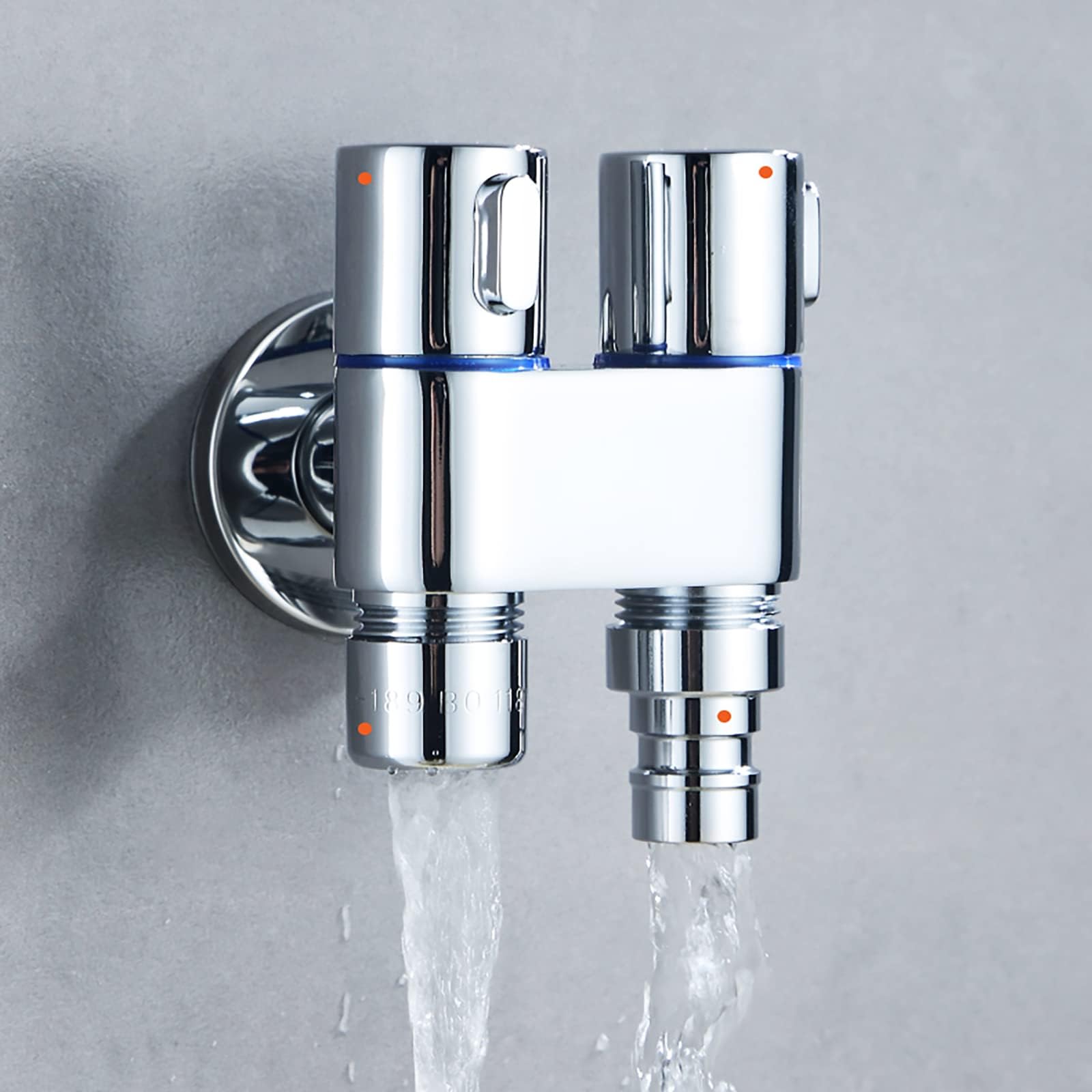 Dual- control Faucet- One In and Two Out Taps, Kitchen Sink Faucet Bathroom Faucet Double- control Washing Machine Toilet Tap Angle Valve
