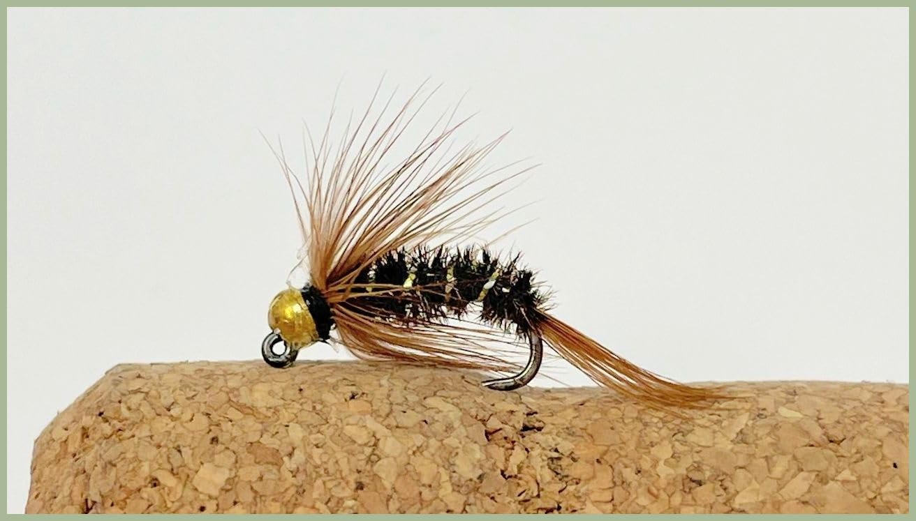 Peacock Jig Flies, Barbless, Trout Flies Choice of size and quantity, Euro Nymphs (12, 12)