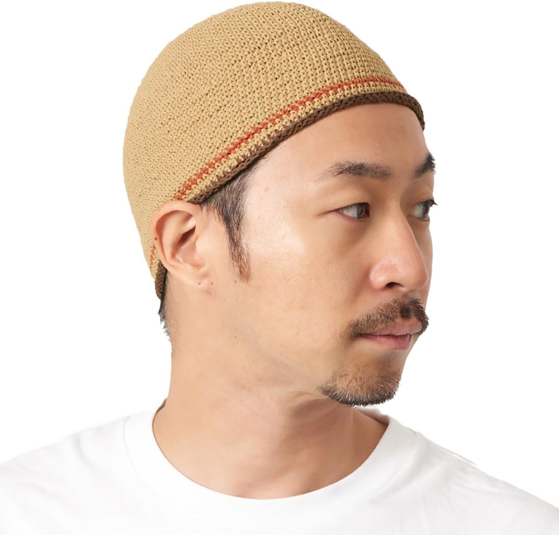 CHARM Mens Skull Cap Cotton Kufi Beanie Hand Made Knitted Hat