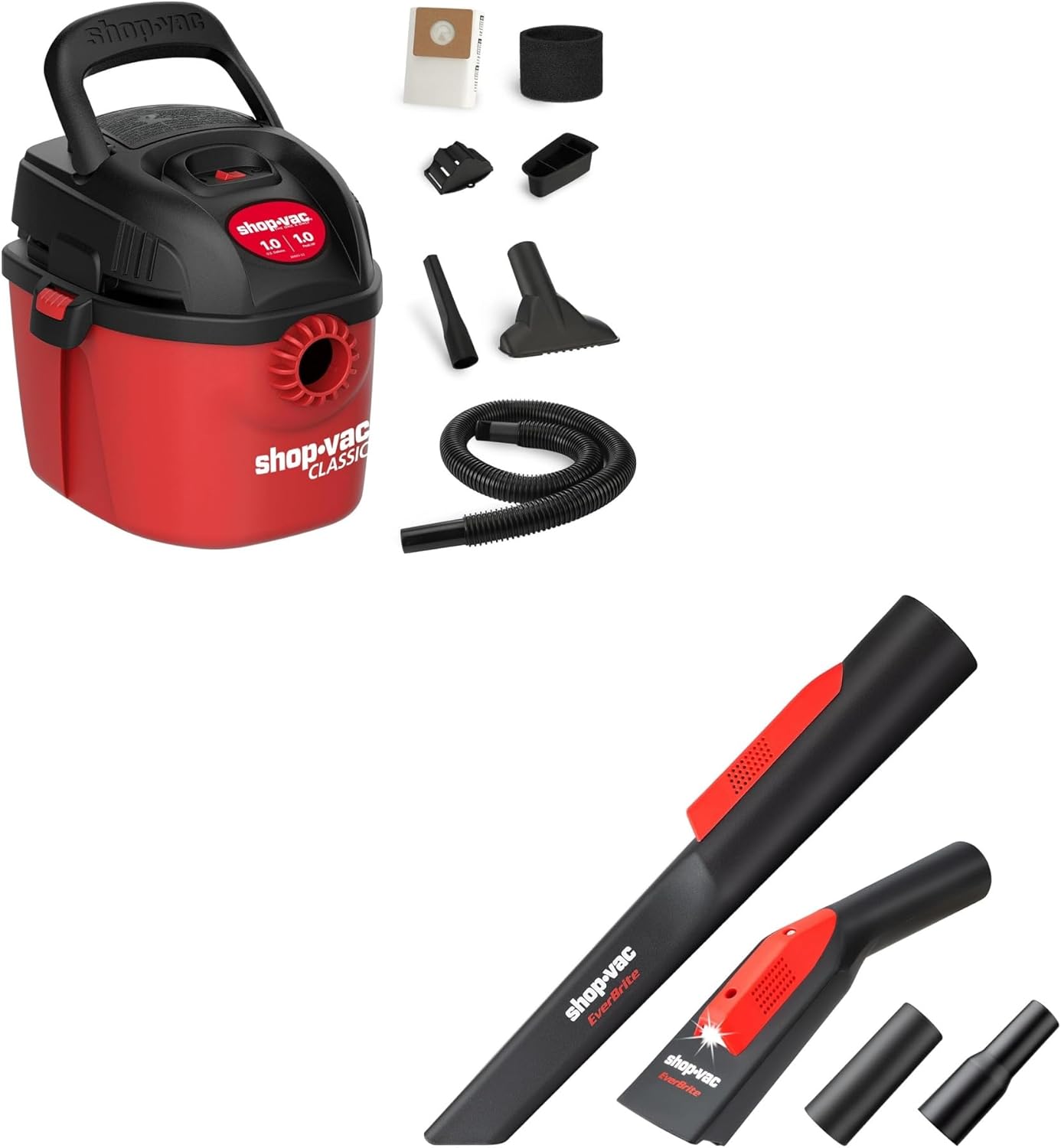 ShopVac 2021000 Micro Wet/Dry Vac Portable Compact Micro Vacuum and Nozzle Kit with