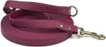 Wisedog Long Leash for Dogs Outside, 10M Burgundy | 10FT/16FT/33FT/49FT Options, Waterproof Training Leash, Antique Bronze Buckle, Rubber Coated Recall Lead