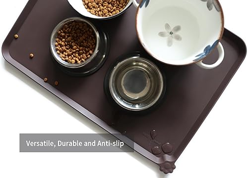 Miniatura 109 de Hoki Found - Bandeja de silicona para comida de mascotas , tapete mantel individual antideslizante para mascotas, tapete impermeable de alimentación
