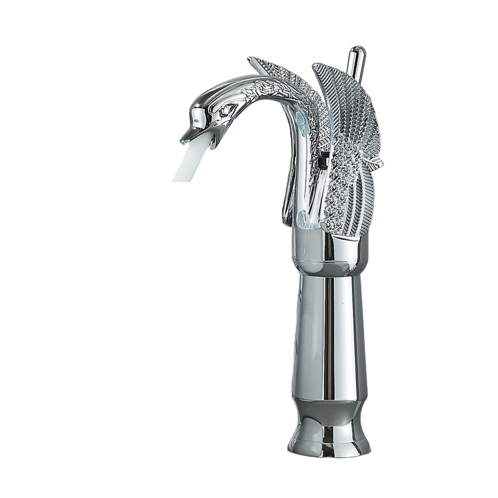 Basin tap Swan Bath Basin Brass Faucet Cold and Hot Water Mixer Taps Black/Gold/Antique Bathroom Washbasin Crane(Chrome High)
