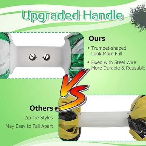 Miniatura 3 de Lovecheer 2 pompones profesionales de animadora con mango de bastón (sin cierre de cremallera) para espíritus deportivos, niñas, adultos, actuación,