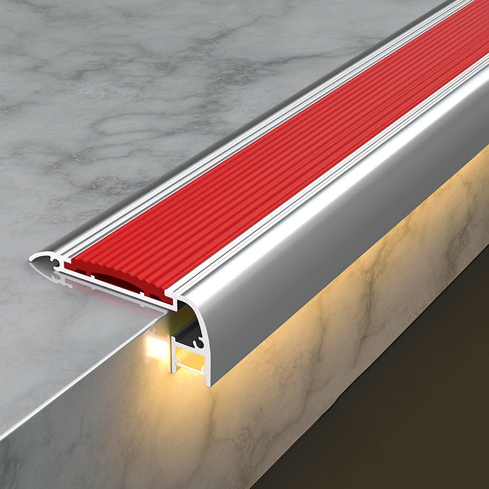 Moldura de aleación de aluminio para escalera y peldaños con ranura de luz LED