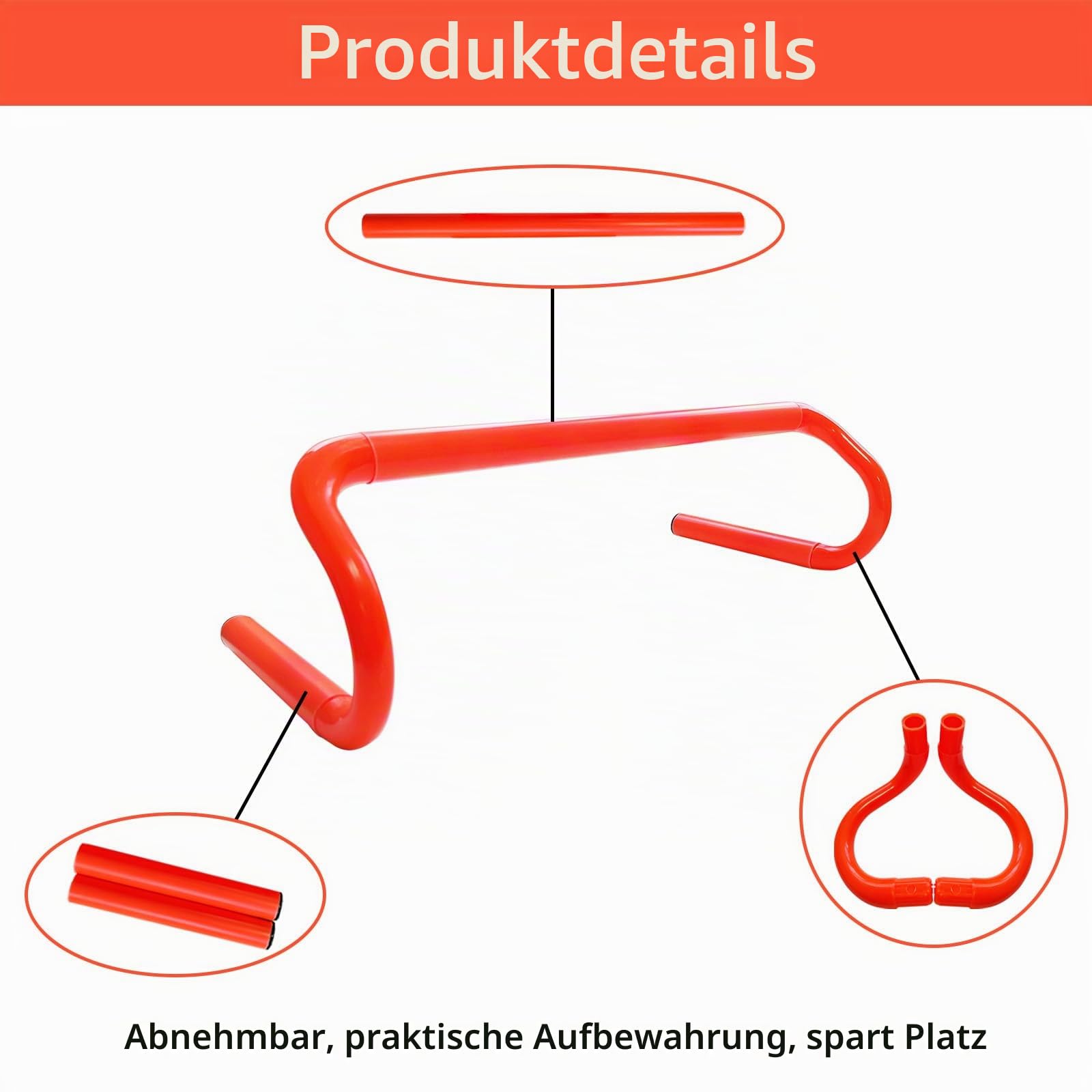 6 Stück Agility-Hürden für Geschwindigkeitstraining, hohe abnehmbare Agility-Trainingshürden, platzsparend, Sportübungsausrüstung für Sportler, Fußball, Basketball