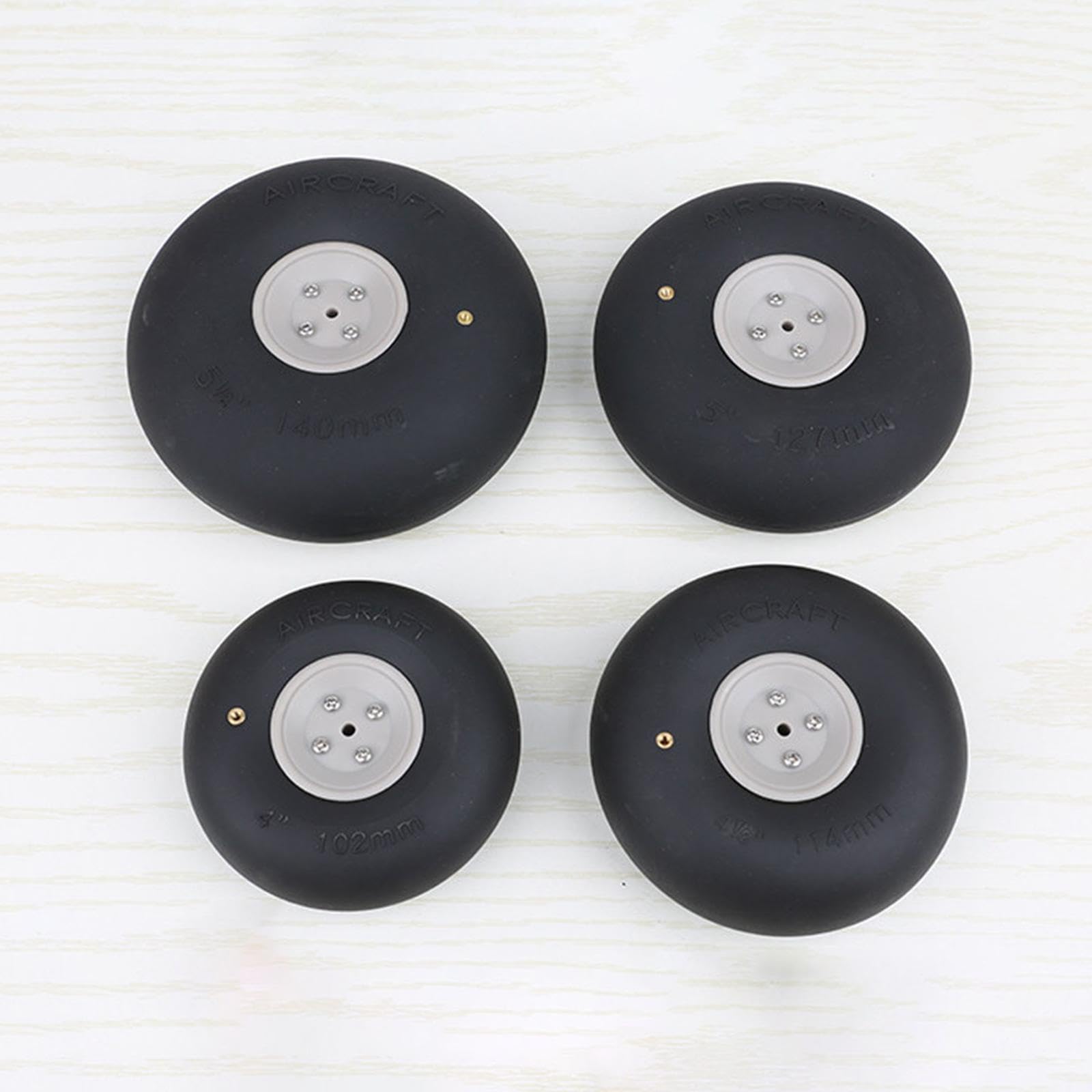 Roues Gonflables En Caoutchouc pour Avions RC, Pneus de Rechange pour Modèles Réduits D'avions à Aile Fixe, Moyeu Stable, Installation Facile, 5.5 Pouces
