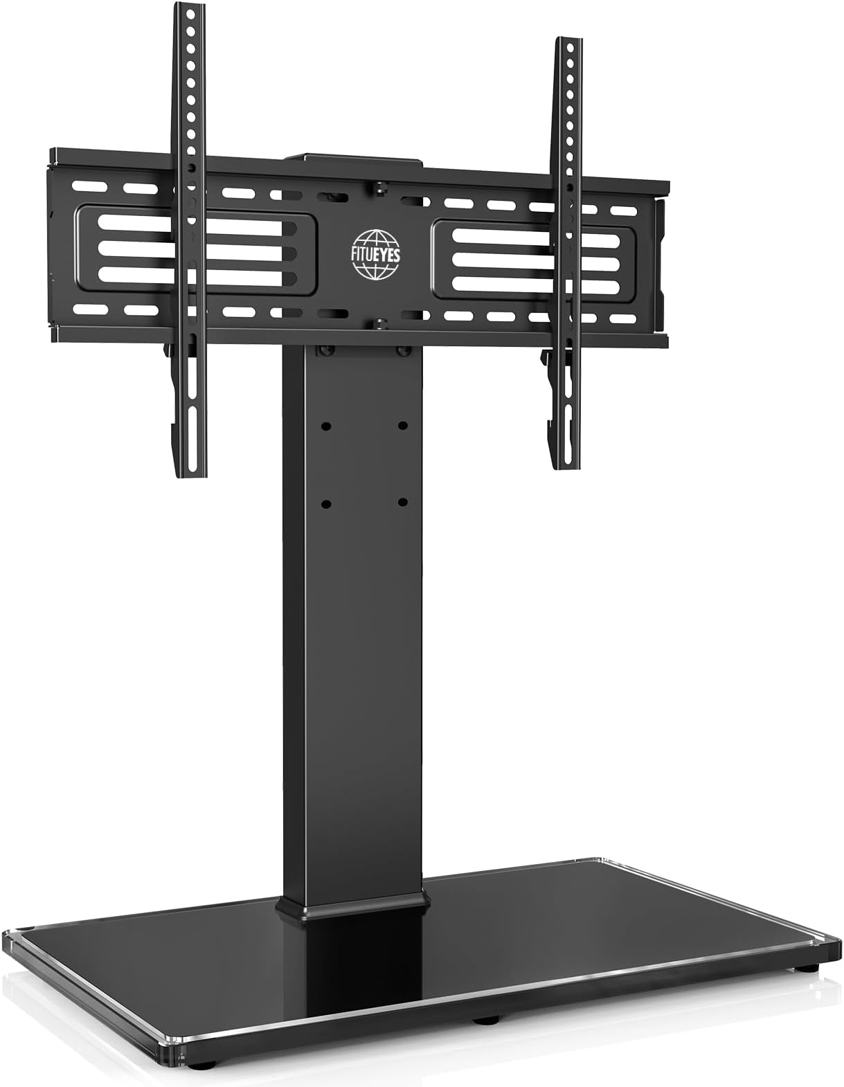 FITUEYES Universal White TV Stand for 2755 Inch TV, Height Adjustable