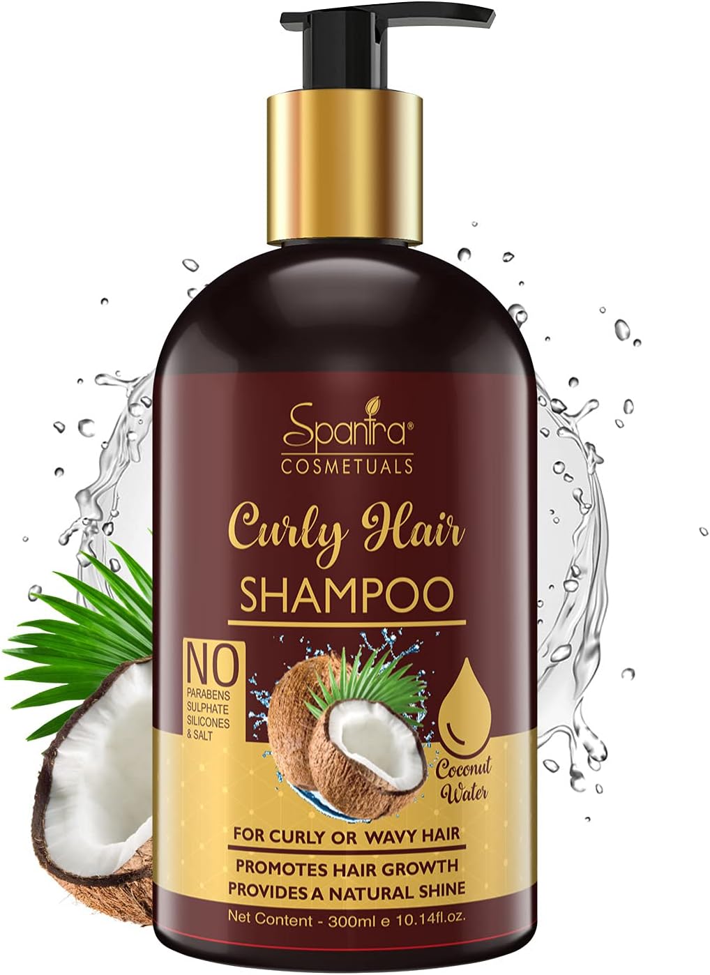 Spantra Curly Hair Shampoo For Dry/Wavy Hair | Promotes Growth & Adds Natural Shine | Moisturizing and Nourishing Shampoo | Suitable for Curly Wavy Coiled and All Hair Types | 300ml (Pack of 1)