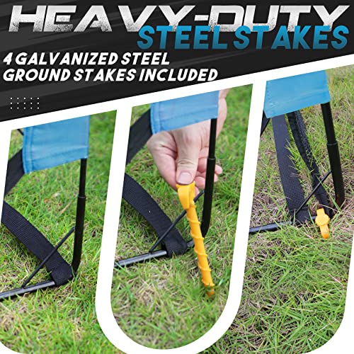 Kunup Portable Kid Soccer Goal Net 9X5Ft Large Folding Soccer Goal Net For Backyard With Carrying Bag For Youth And Adult… (9X5Ft, Blue) #TOP6