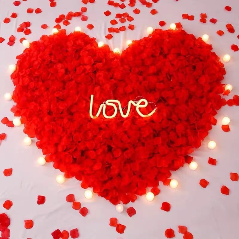 Miniatura 5 de JUPOZOP 1000 pétalos de rosa (rojo, 1000 piezas)