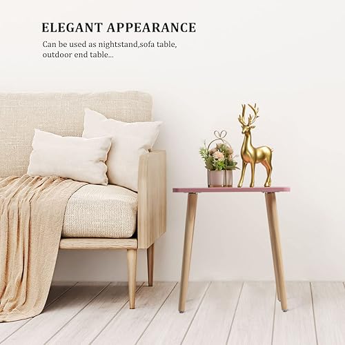 Miniatura 69 de FORAOFUR Mesa auxiliar, pequeña mesa auxiliar decorativa para sala de estar, dormitorio, balcón, oficina, mesita de noche moderna, decoración del