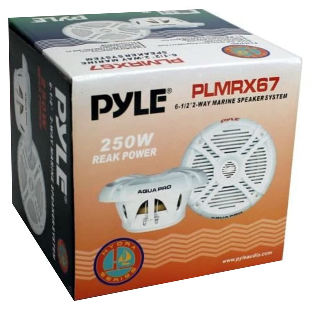 Pyle 2 ALTOPARLANTI PLMRX67 bianchi a 2 vie 250 watt max 19,3 cm impermeabili a coppia
