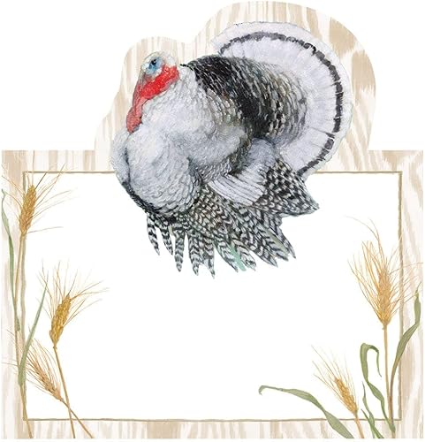 Homestead Turkey Taupe - Tarjetas de lugar troqueladas, 8 por paquete, 2 juegos