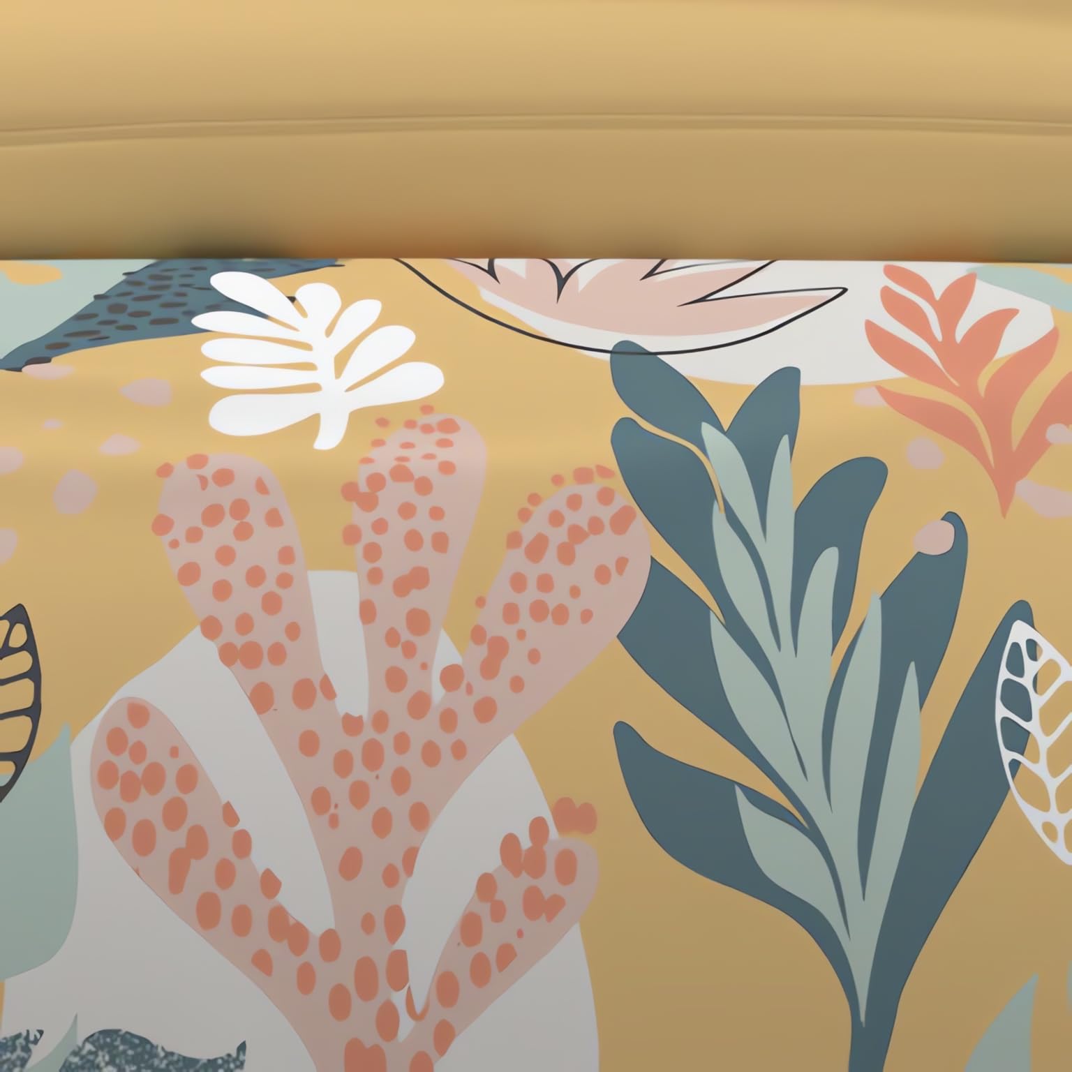 Soleil d'ocre, Mathis Duvet Cover Set, 57 Thread Count, 240 x 220 cm, Yellow, 220 x 240 cm - Image 2