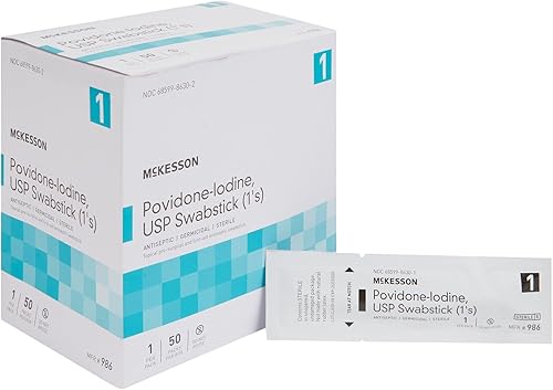 Miniatura 8 de McKesson Povidona yodo 10% hisopos en barra [50 varillas] hisopos estériles, prequirúrgicos tópicos y primeros auxilios