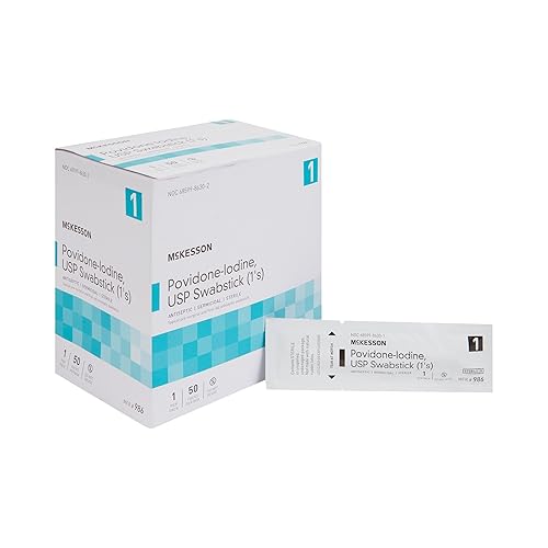 Miniatura 8 de McKesson Povidona yodo 10% hisopos en barra [50 varillas] hisopos estériles, prequirúrgicos tópicos y primeros auxilios
