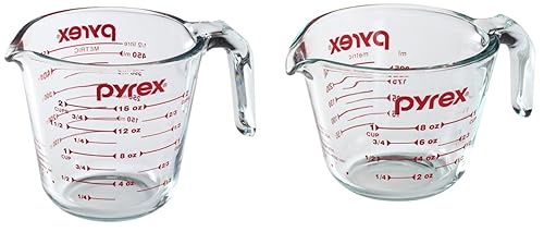 Prepware 2-Piece Glass Measuring Set, 1 and 2-Cup, 2 Pack,