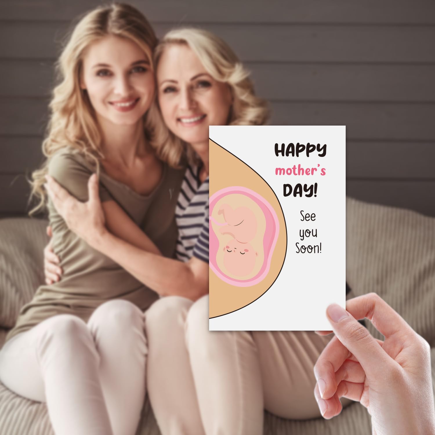 Ithmahco Cute First Mother's Day Card, Expecting Mothers Day Card, Mothers Day Gift for Pregnant Wife, Happy Mother Day from the Bump? First Mother's Day Gifts For New Mom Expecting Mom