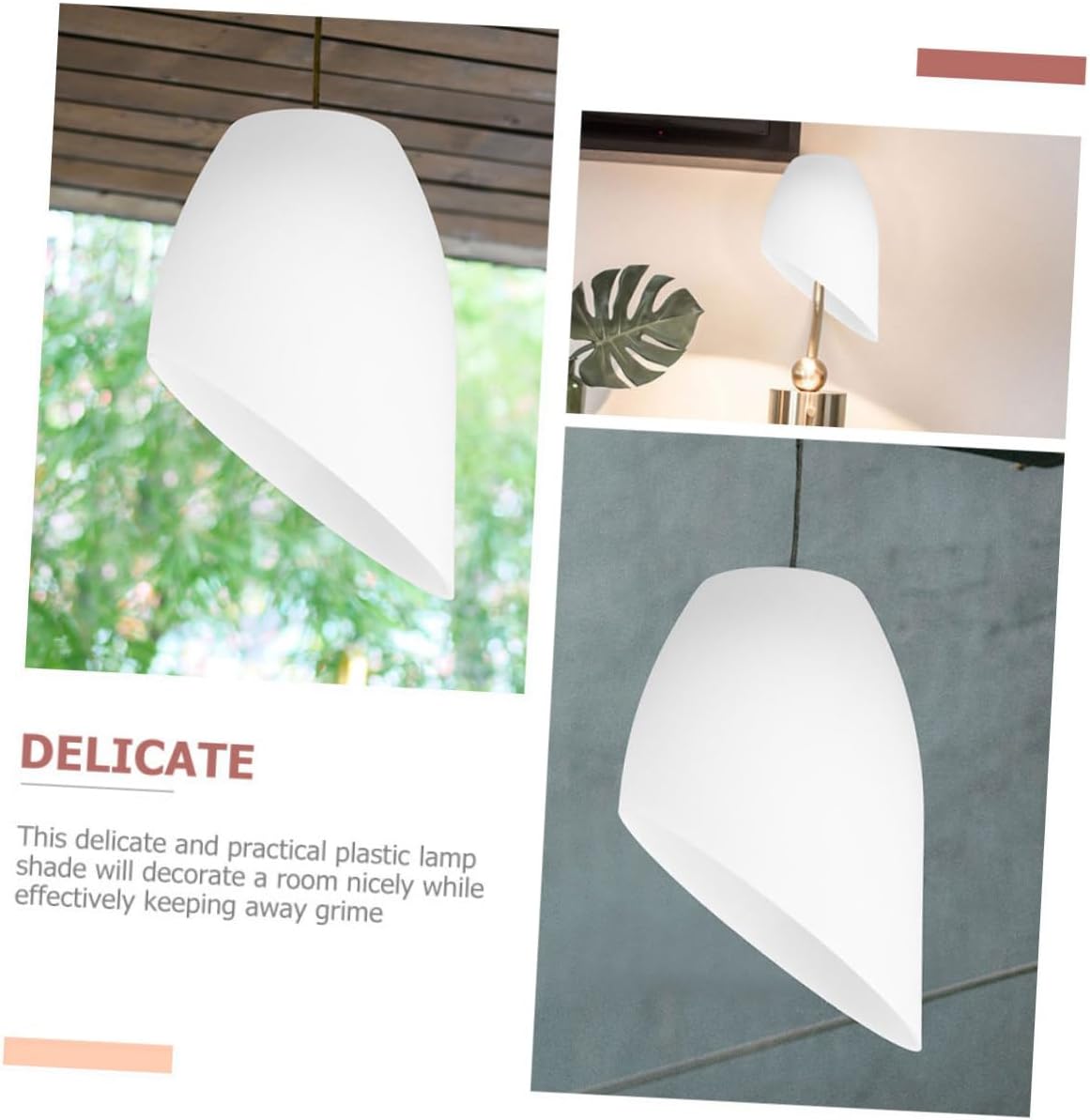 2pcs Small Slanted Horseshoe Lamp Shade Opening Plastic Cover Retro Style Drum Lampshade Accessory for Indoor Table Lamps Home Decor image 5